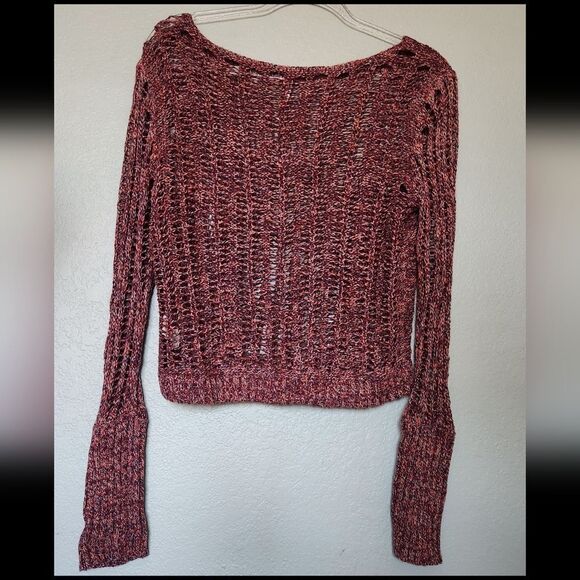 FREE PEOPLE Multicolor Boho Open Knit Cropped Sweater - Picture 2 of 7